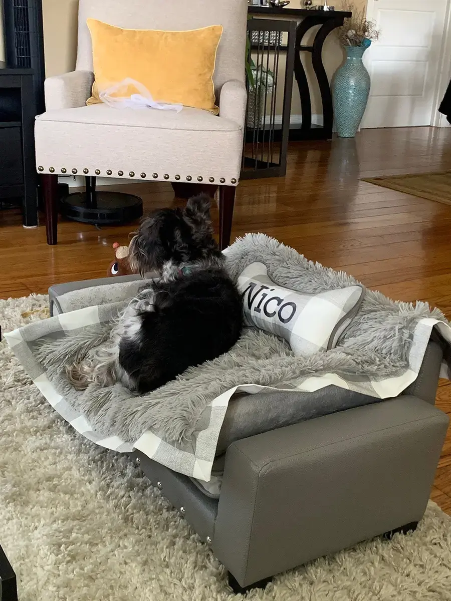 A customer's Luxurious Blanket: Nico Blanket Bone Pillow