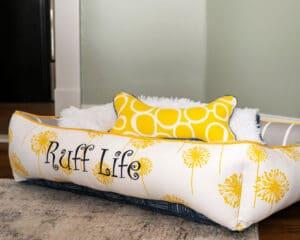cozy cuddle bed with bone pillow and blanket