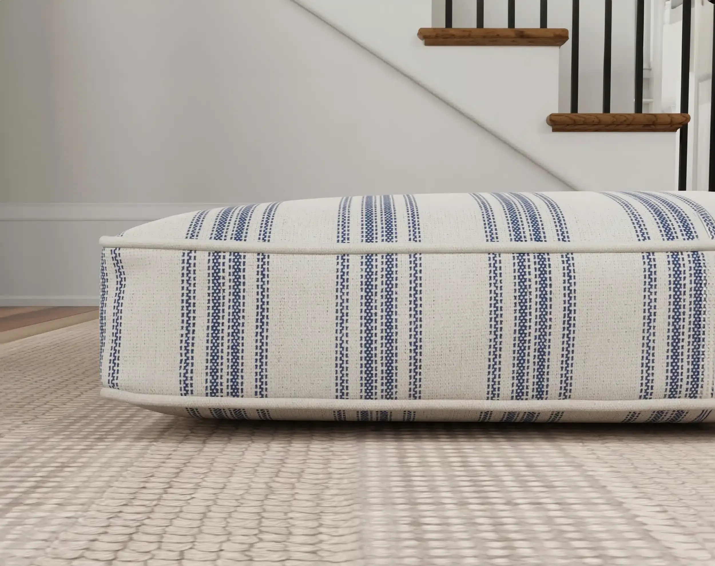 Farmhouse Striped Dog Bed