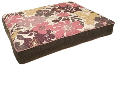 Pink, Gray, & Purple Floral Rectangle Pet Bed