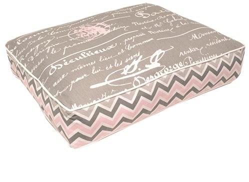 Grey Penmanship Square Pet Bed
