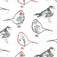 Bird Toile Scarlet Slub Canvas