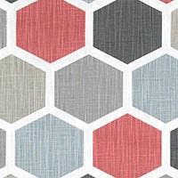 Hexagon Scarlet Slub Canvas