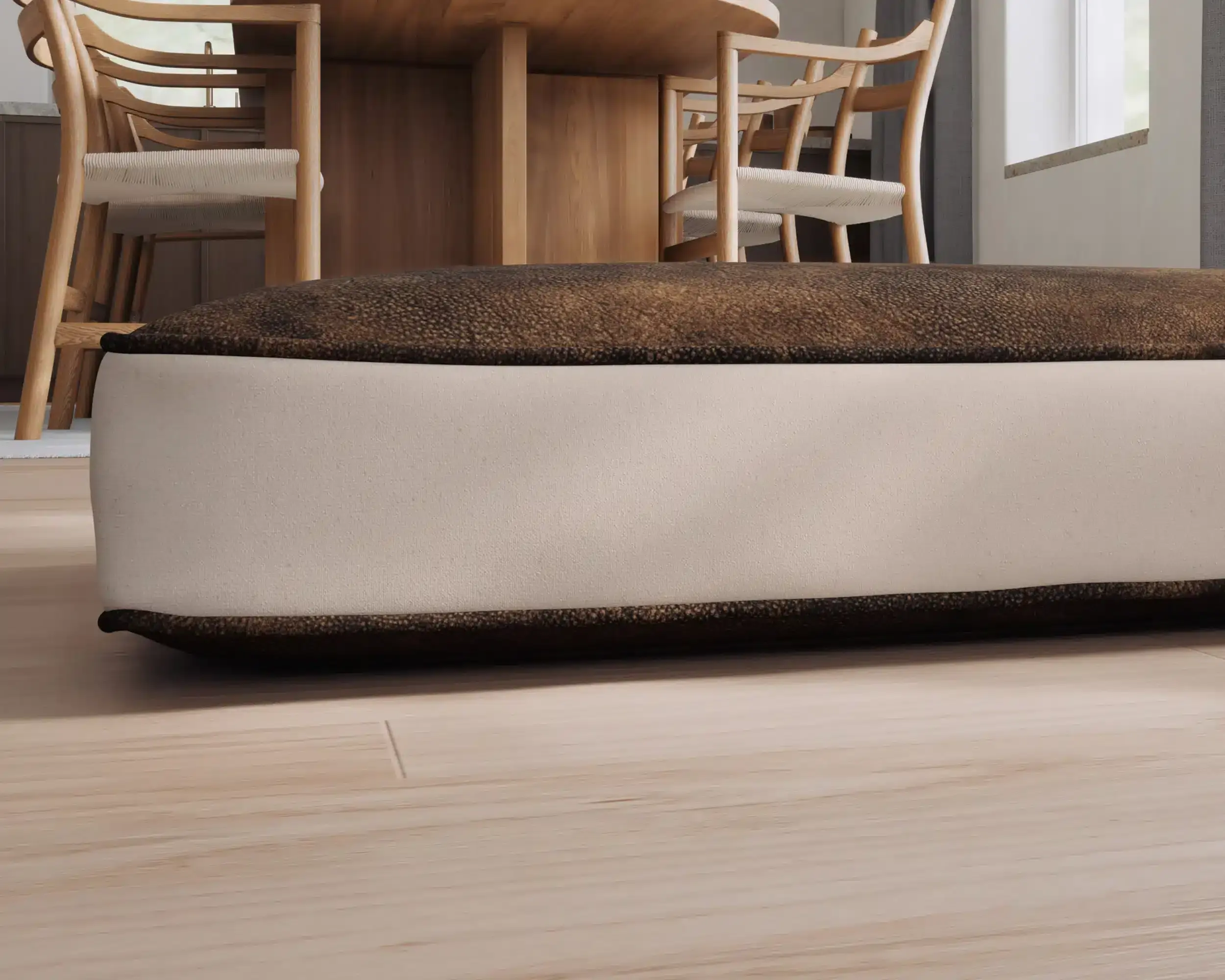 Color Block Faux Cowhide Pet Bed