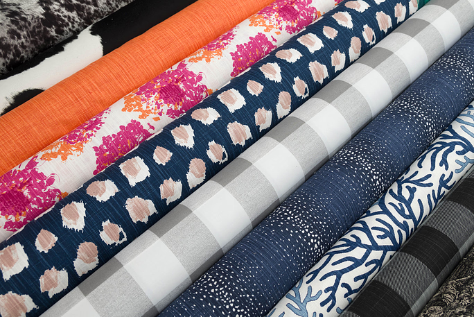 Colorful fabric rolls for custom replacement covers