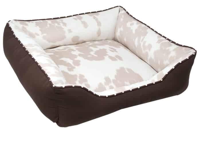 Faux Cowhide Beige Cuddle Pet Bed