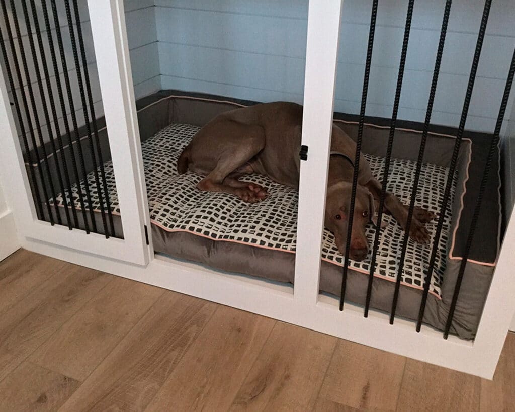 custom size dog bed for built in crate
