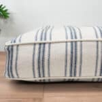Farmhouse Dog Cushion Bed Blue Ticking Stripe