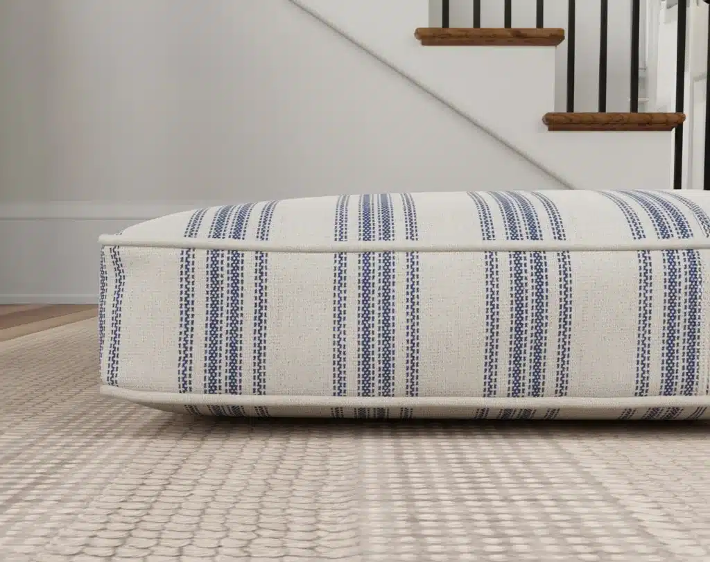 Rectangle Blue Multi Close dog bed cushion farmhouse