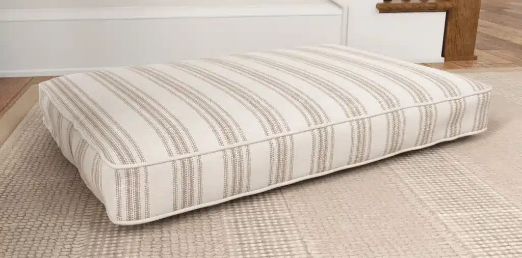 Rectangle Tan Multi Stripe dog bed