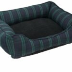 cuddle  x  small dog bed cat bed plaid blue green black stack product pic min