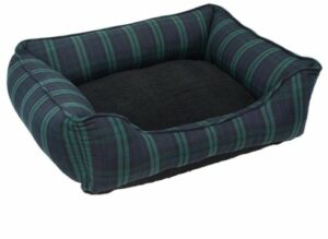 cuddle  x  small dog bed cat bed plaid blue green black stack product pic min