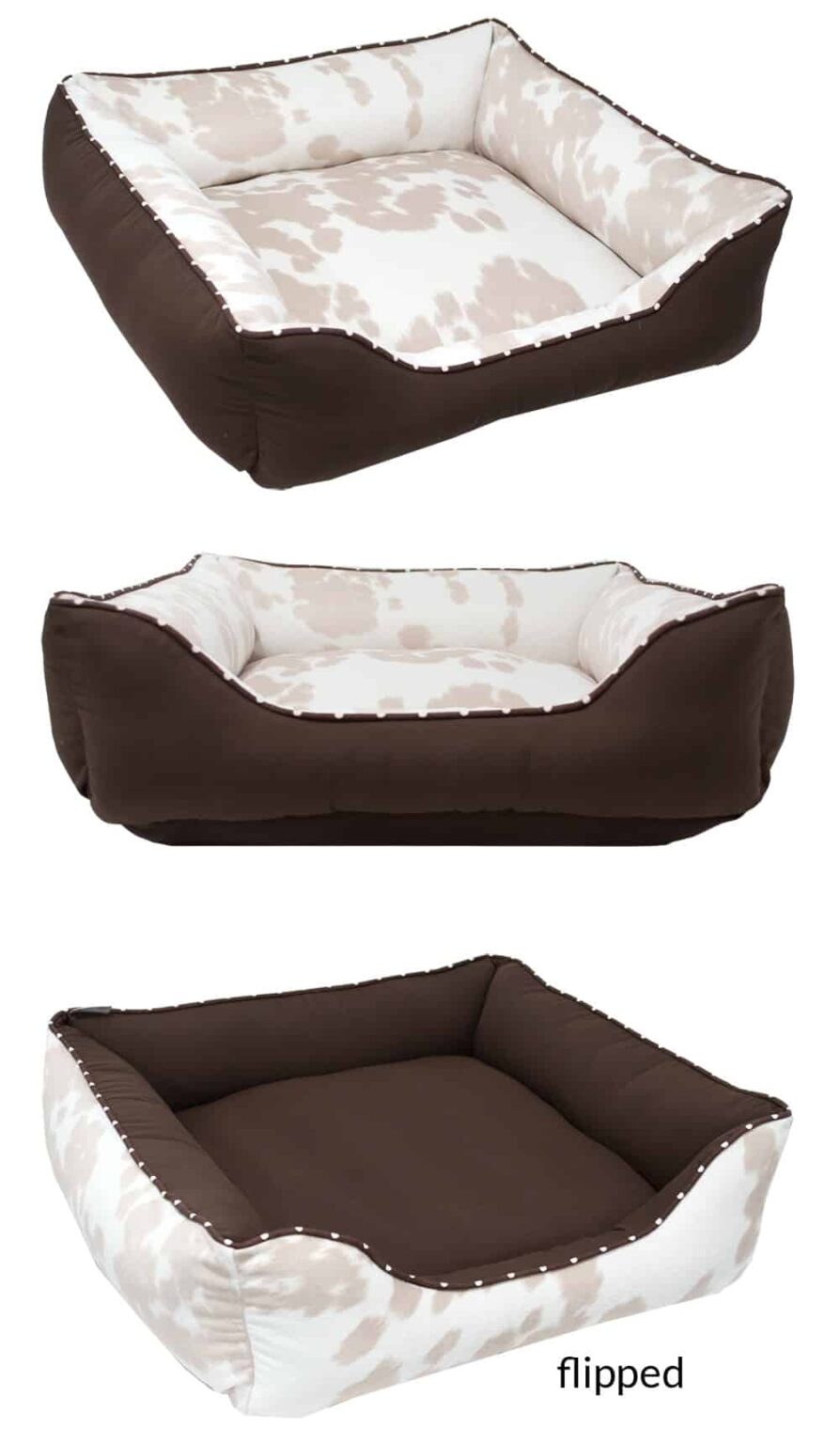 Faux Cowhide Beige J'adore Custom Pet Beds