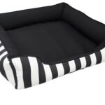 cuddle x large dog bed black white stripe stacked product thumb min