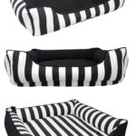 cuddle x large dog bed black white stripe stacked web min