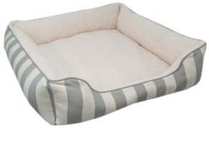 cuddle x large dog bed grey ivory stripe sherpa lambs wool thumbnail min