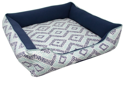 cuddle x large dog bed navy spa blue coastal geometric stacked thumb min