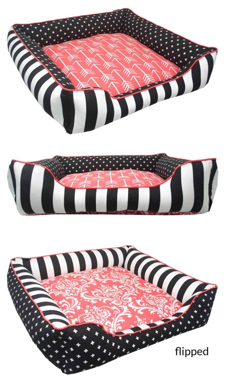 Black & Coral J'adore Custom Pet Beds