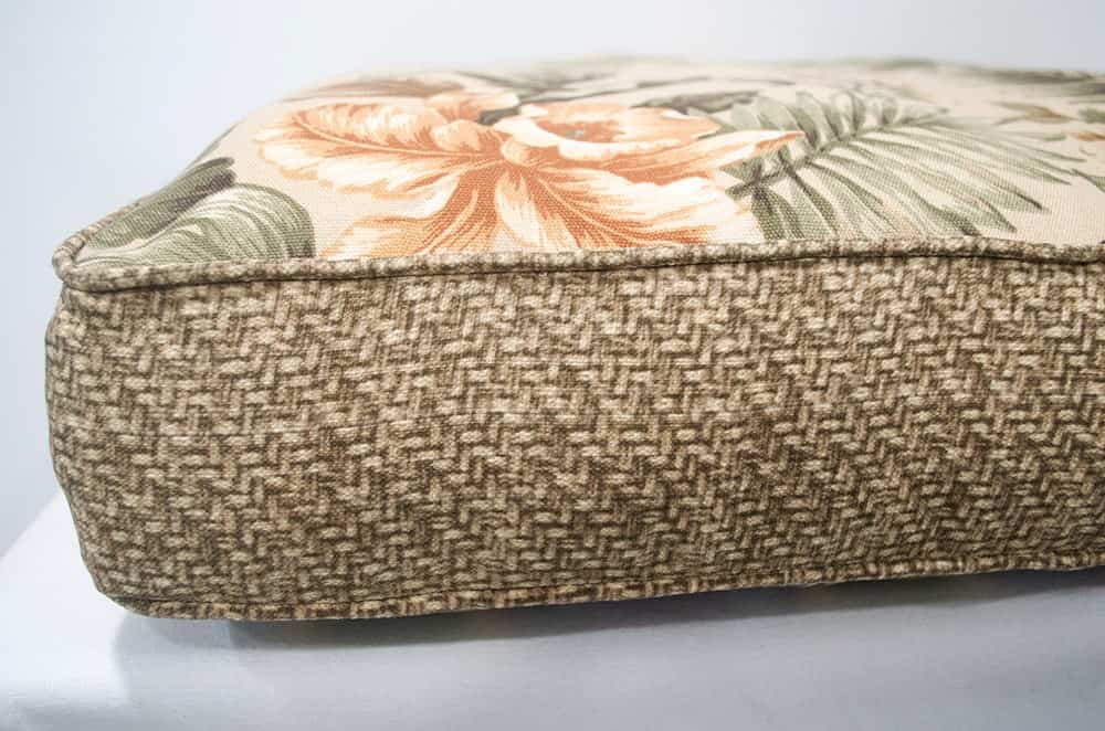large square dog cushion palm tropical rattan natural beige brown min
