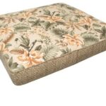 large square dog cushion palm tropical rattan natural beige brown thumb min