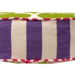 x small round pink green purple pet bed front
