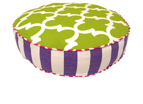 x small round pink green purple pet bed product picture