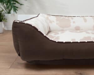 western dog bed beige linen brown