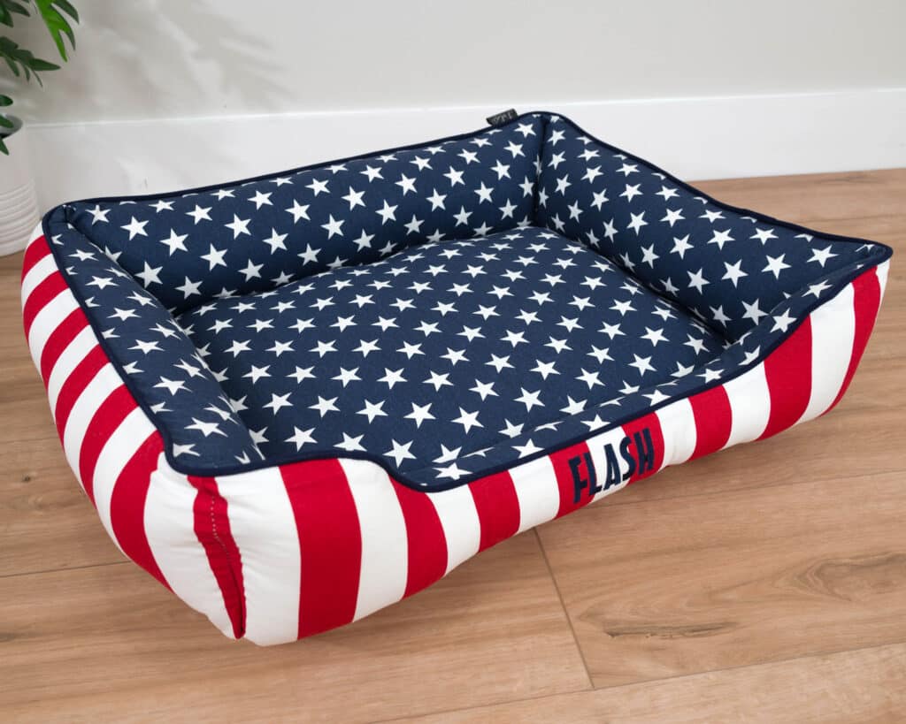 patriotic dog bed veteran super hero