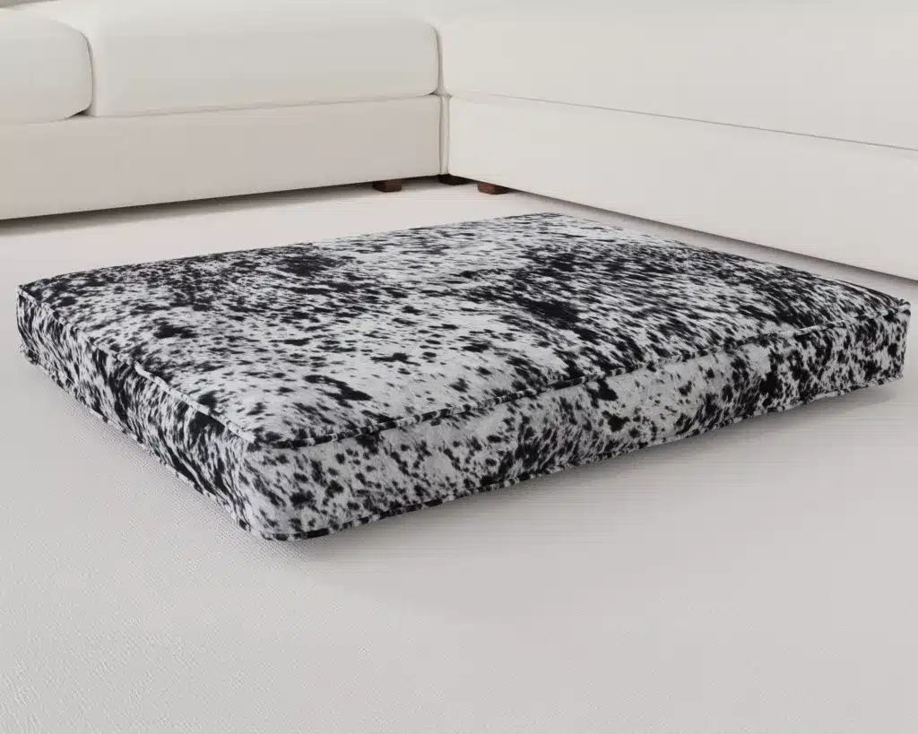 speckled black western dog bed cushion