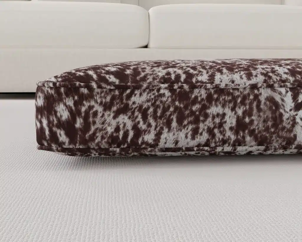 Western Brown Dog Bed Cushion Speckled up close