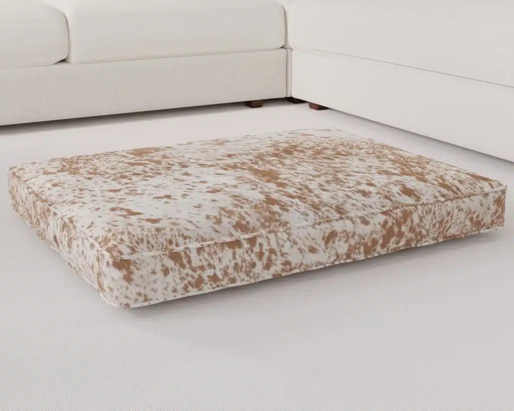 Rectangle Speckled Palomino dog bed cushion angled