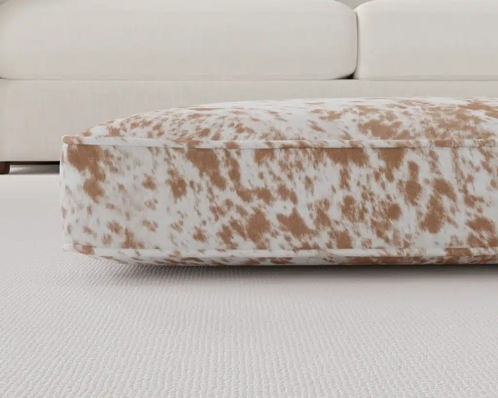 Rectangle Speckled Palomino dog bed cushion up close