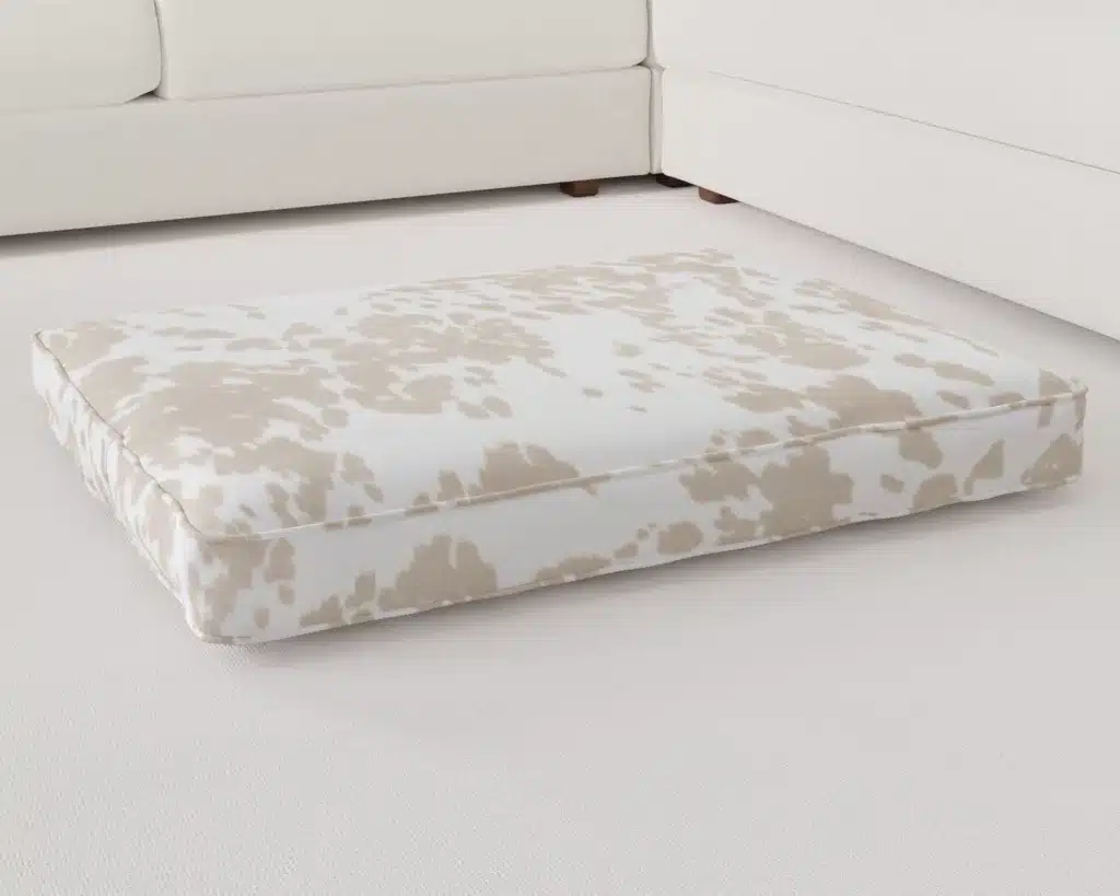 Light Beige Faux Cowhide Dog Bed