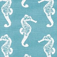 Sea Horse Coastal Blue Slub