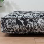faux cowhide dog bed cushion black