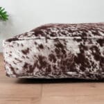 faux cowhide dog bed cushion brown