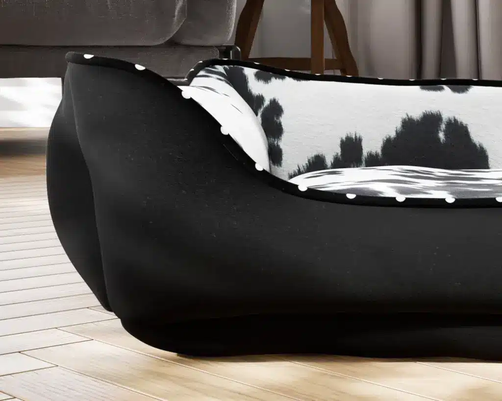 Udder Black Faux Cowhide design dog bed