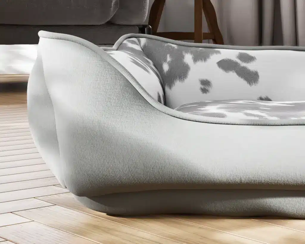 Udder Grey Faux Cowhide pet bed