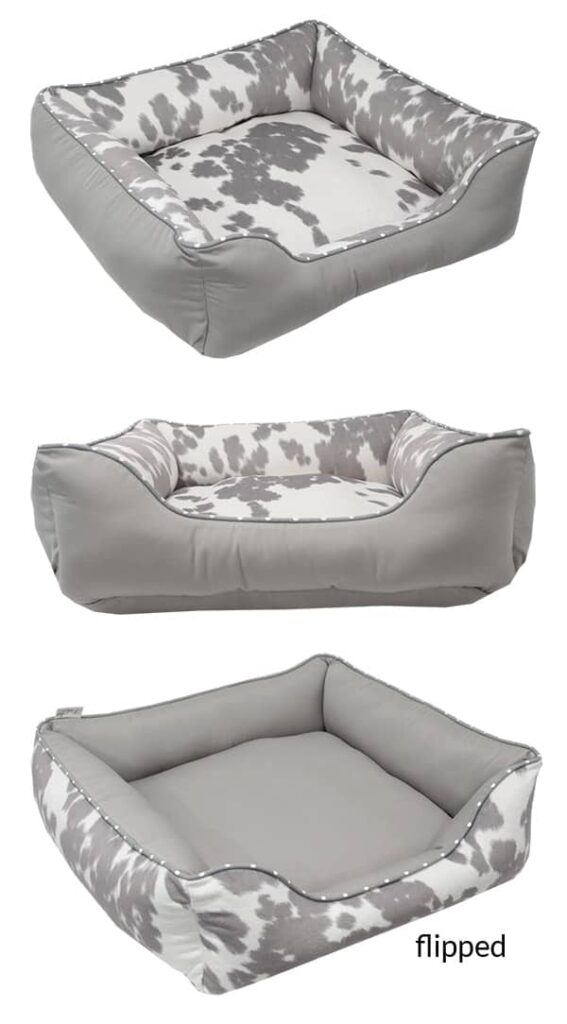 cuddle  faux cowhide silver grey white min