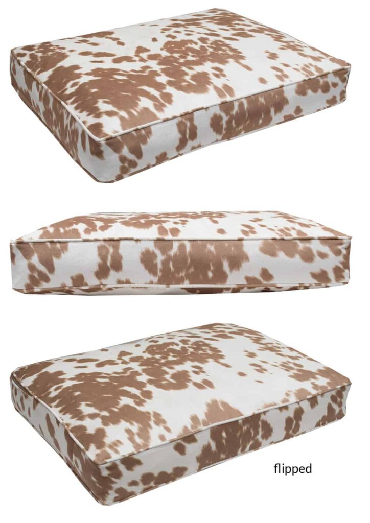 rectangle  x  faux cowhide palomino country cow print dog bed