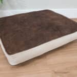 30" x 24" Dog Bed Cushion with Faux Leather and Burlap Grain Sack