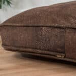 chestnut faux leather zipper detail