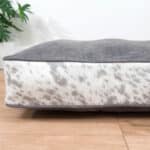 speckled gray dog bed cushion