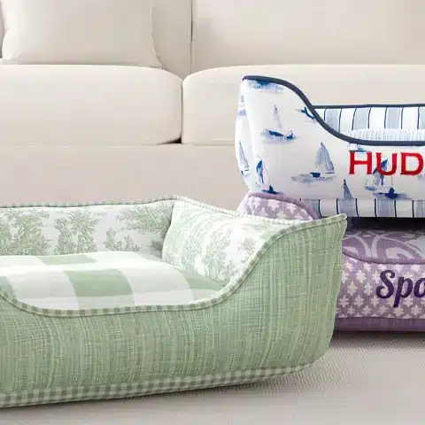 Design your own cuddle dog bed with name