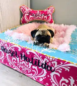 Hazel Matilda throne bed pug vertical